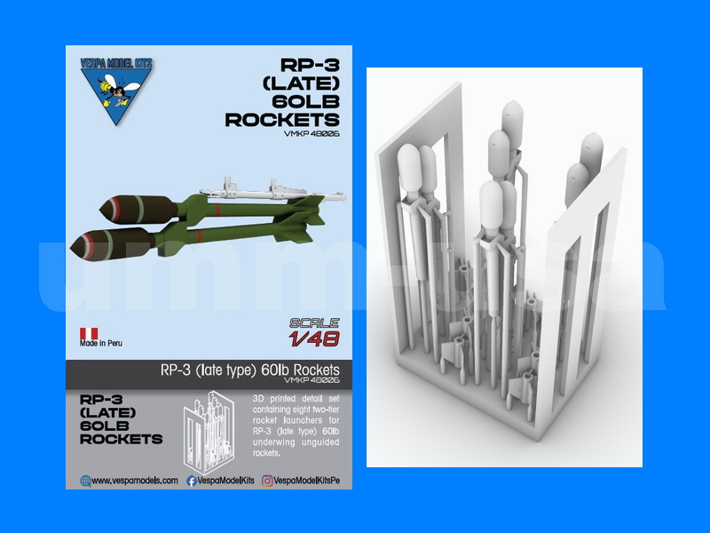 VMKP48006 RP-3 60 lb Rocket (Cut Fins) for Hawker Hunter 1/48